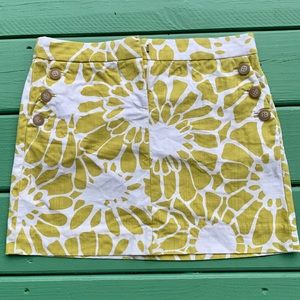 J. Crew Mini Skirt Yellow and White Women’s Size 4